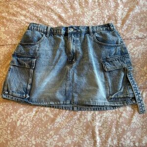 SHEIN Blue Mini Cargo Skirt Casual